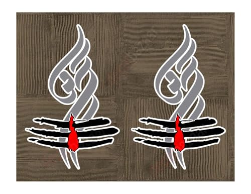 Image of Shiv Om Tripund Wall Glass Bike Self Adhesive Paper Sticker, 5.5 x 3.5 Inches Grey 2 Pcs (CD 11.5)