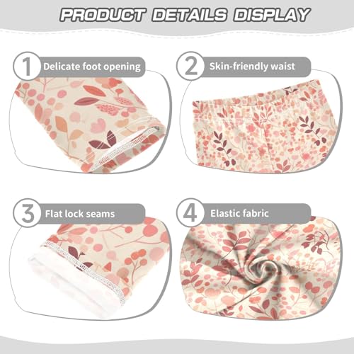Pink Floral Plant Small Fresh Background Kids Baby Girls Legging Casual Full Length Dance Pants Running3