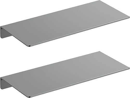 Danpoo Estante de pared de metal estante flotante pequeño estante de pared de baño estantes de exhibición de 12 pulgadas para almacenamiento de