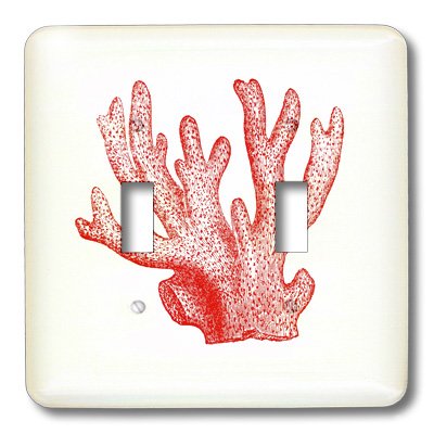 Cubierta para interruptor de luz vintage coral rojo 3dRose lsp_195036_2