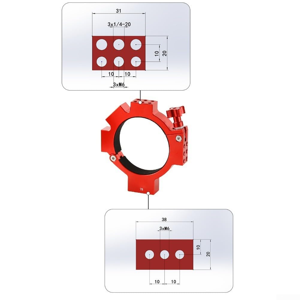 Anneau Support Télescope 78mm pour Caméras ASI Refroidies