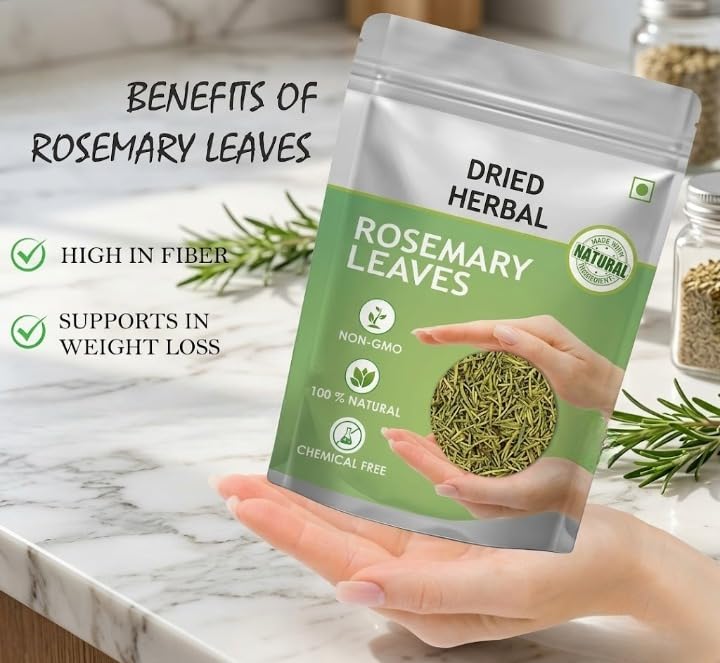 Rosemary Dried Leaf - 100 gm | Dried Rosemary Leaves for Hair, Food & Tea (100% Natural)