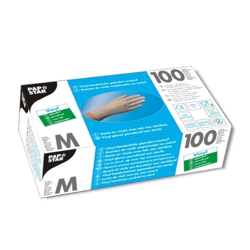 Handschuhe, Vinyl gepudert transparent Größe M Einweghandschuhe-Laborhandschuhe. Menge: 200 St
