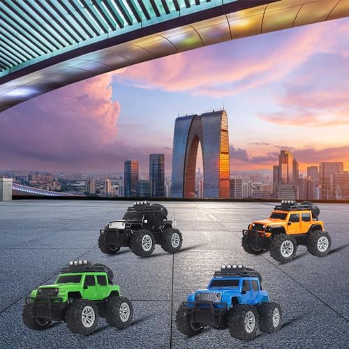Image of popsugar Off Roader Rechargeable Remote Control Car | RC Car Monster Truck | 4 Headlight Modes | Lithium Battery | C-Type Charging | 2.4GHz Remote Controller | Made in India, Red