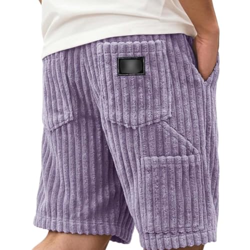 Short cargo multipoches en velours côtelé avec cordon serrage