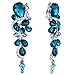 BriLove Women's Bohemian Boho Crystal Wedding Bridal Multiple Teardrop Chandelier Clip-On Dangle Earrings
