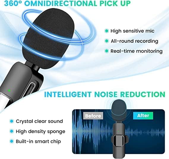 Image of BQYA Professional K9 Dual Wireless Mic for Android Smartphones Type C Collar Microphone for YouTube Voice Recording Live Videos