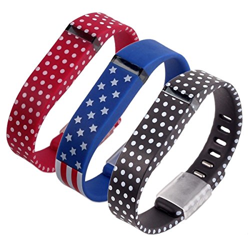 Generic Replacement Wrist Band for Fitbit Flex with Translucent Secure Fastener Sleeve and Metal Clasp Large Small Pack of 3