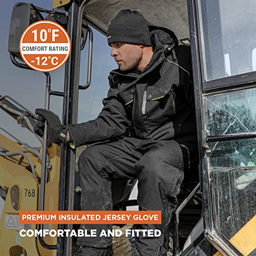 Refrigiwear Premium Insulated Cotton Jersey Knit Work Gloves With Pvc Dot Grip (Black, Large) - Pack Of 12 Pairs #TOP1