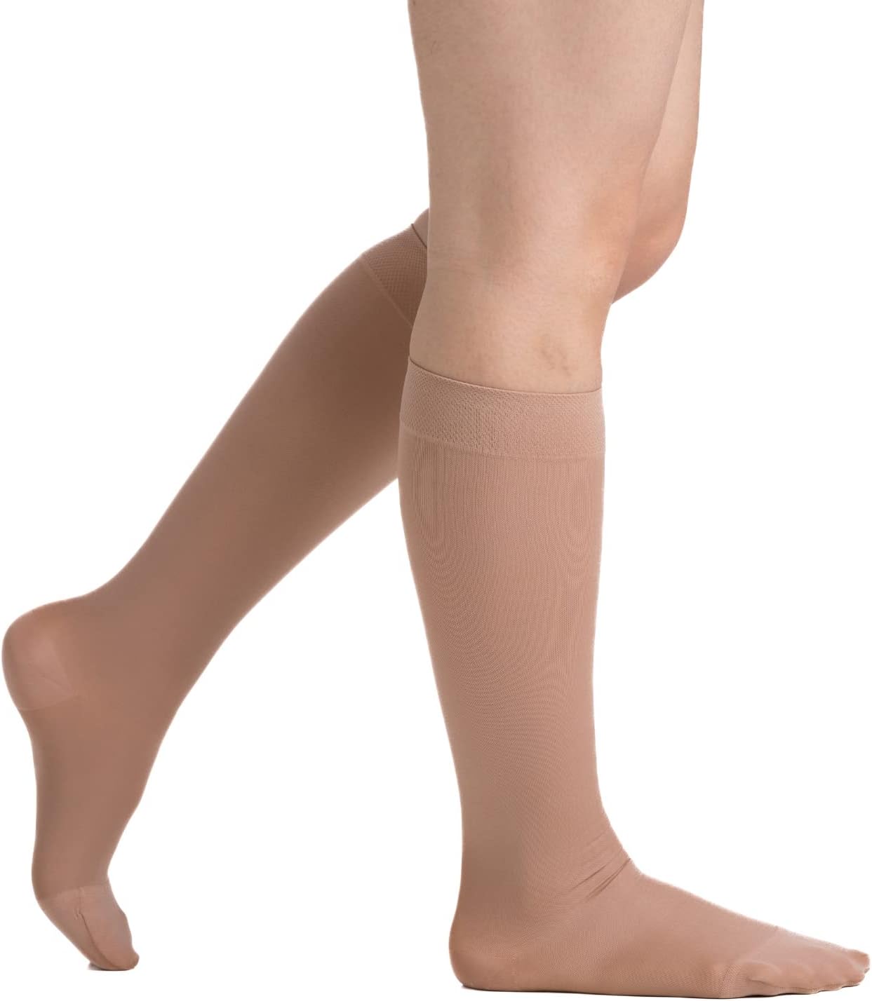 EvoNation Women’s Knee High 20-30 mmHg Graduated Compression Microfiber Opaque Socks – Firm Pressure Compression Garment