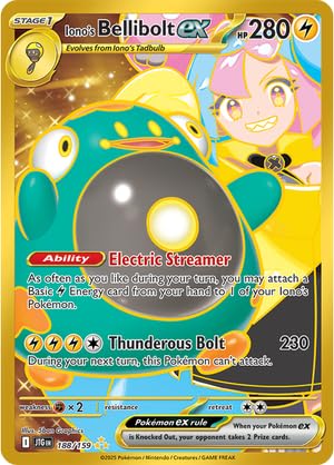 Amazon.com: Pokemon - Iono's Bellibolt ex 188/159 – Journey Together – Gold  Foil Hyper Rare – Single Card : Toys & Games
