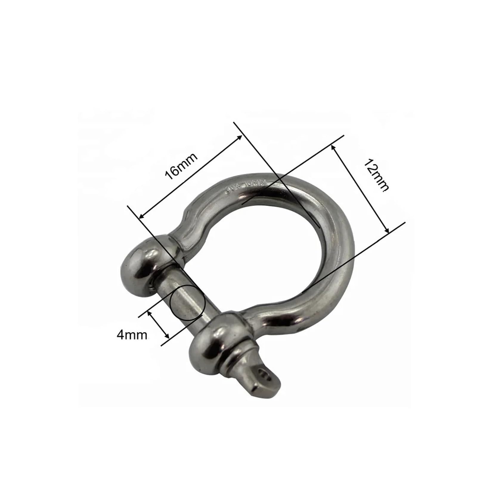 5 szt. kotwica łukowa ze śrubą ze stali nierdzewnej 304 polerowana mała szekla do bransoletki paracord(10mm)
