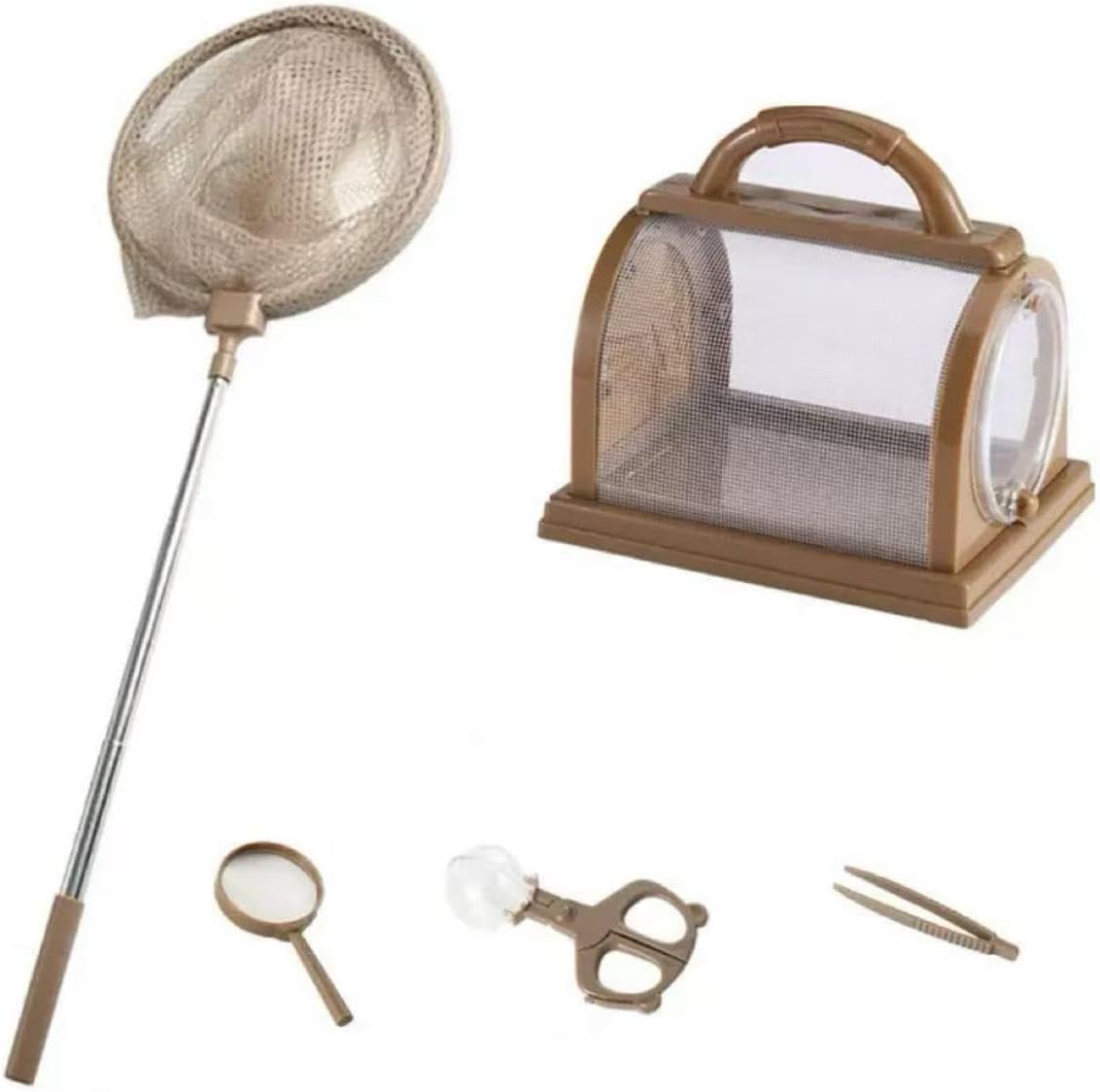 Children's Outdoor Insect Catching Set, Kids Exploration Kit, Fun Bug Catching Set for Camping and Backyard, Suitable for Boys and Girls Ages6-14, 5-Piece Set