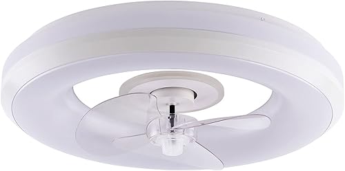 Miniatura 7 de Ventiladores de techo con luces y control remoto, luz LED regulable de perfil bajo, ventiladores de techo de montaje empotrado de 18.5 pulgadas,
