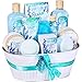 Cestas de Regalo para Mujer, Green Canyon Spa Set de Baño Mujer con 12 Piezas con Aroma Océano Gel de Ducha, Bombas de Baño, Crema de Manos Caja SPA Regalo para Cumpleaño Día de San Valentín Navidad