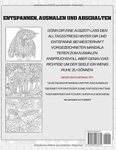 Malbuch für Erwachsene Tier-Welten Band 2: A4