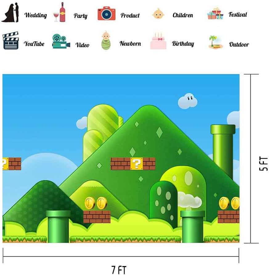 Amazon Webゲーム 背景幕 写真撮影用 7x5フィート スーパーマリオブラザーズ 背景 テーマ パーティー Youtube背景 フォトブーススタジオ小道具 Lsvv646 Vvm バックペーパー 背景布 Amazon Webゲーム 背景幕 写真撮影用 7x5フィート スーパーマリオブラザーズ 背景 テーマ パーティー Youtube背景 フォトブーススタジオ小道具 Lsvv646 Vvm バックペーパー 背景布