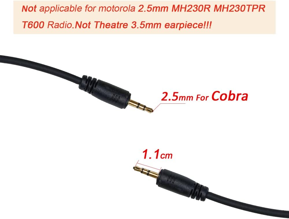 D Shape Earpiece with Mic PTT Walkie Talkie Headset Compatible with Cobra Microtalk PX650 Cxt195 PX655 ACXT145 Cx112 PX650 ACXT1035r ACXT545 RX385 RX685 Two Way Radio 10Pack