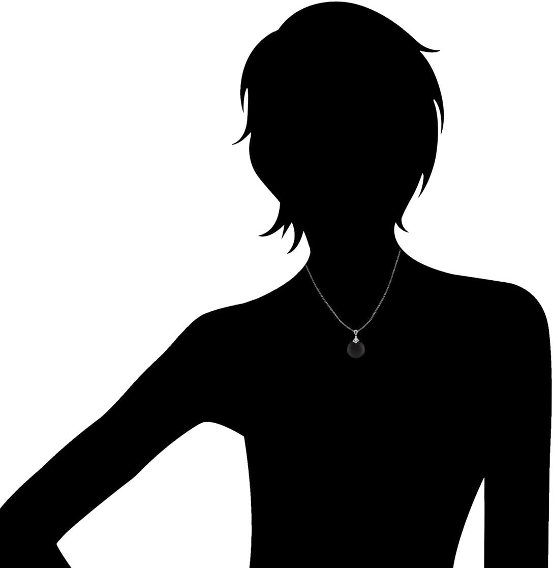 Gem Stone King Black Onyx Pendant Necklace For Women | 925 Sterling Silver | Gemstone Birthstone | 19MM = 3/4 Inch | With 18 Inch Silver Chain - Image 3