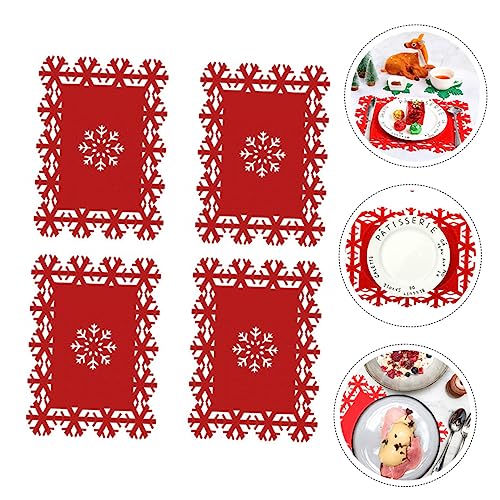 Sets de table de Noël flocon de neige Amosfun aux finitions soignées pour réveillon - 3