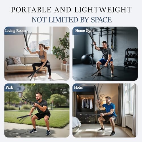 image for HPYTOOLS Ropeless Battle Ropes for Exercise Workout, Cordless Jump Rop