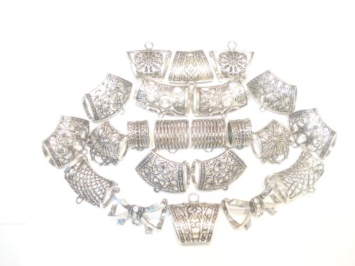 Scarf Jewelry Wholesale 22 Pcs 11 Metal Scarf Tubes Bails #TOP8