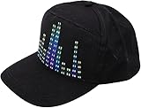 Risegun LED-Display Baseballkappe, programmierbare Bluetooth Mobile APP Steuerung Hüte für Outdoor Konzert Karneval Weihnachten Bars Clubs Schwarz