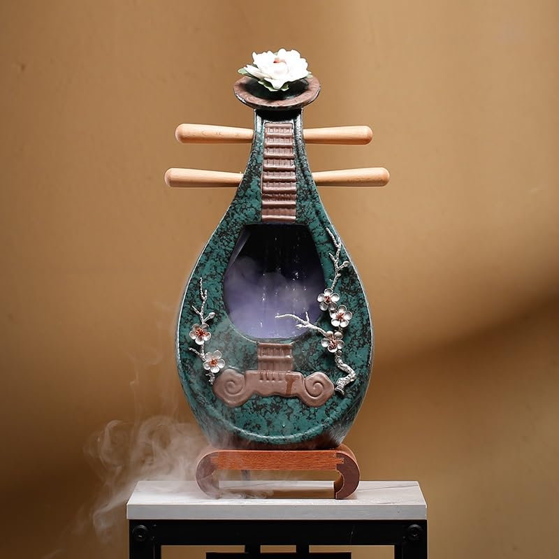Fuente Decorativa de jardín, Fuente de Agua con Cascada, de cerámica, con función humidificadora, Feng Shui Zen, decoración para salón, Dormitorio, Oficina