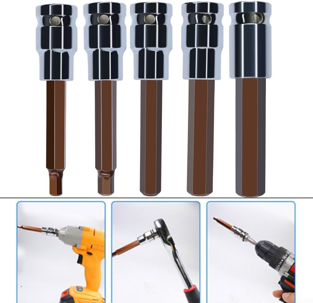 Inner Hex Socket Tool Set 12 Inch Screwdriver Bits H7H14, Great for Repair and Home Projects