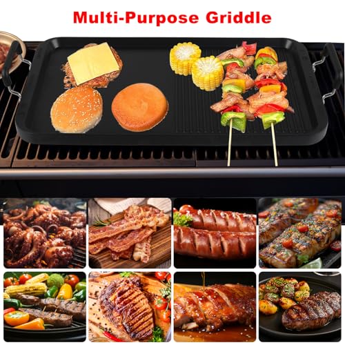 Image of Vayepro 2-in-1 Stove Top Griddle & Grill Pan, 20 Inch Non-Stick Double Burner Griddle for Gas, Electric, and Camping Stoves, Perfect for Pancakes, BBQ, and Indoor /Outdoor Cooking