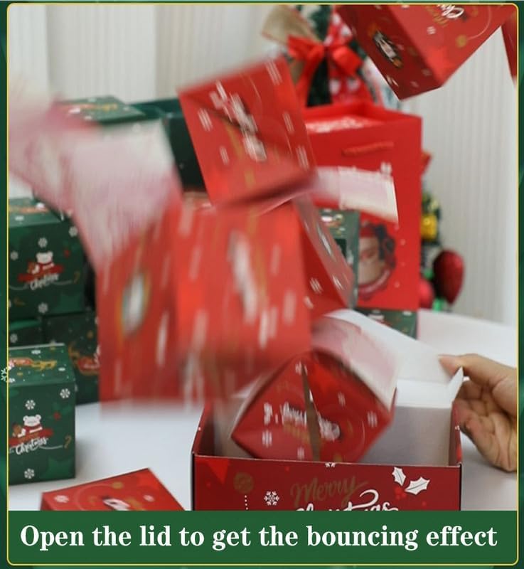 Miniatura 3 de Seeroze - Caja de regalo sorpresa de Navidad, caja de regalo de explosión, caja sorpresa de Navidad, caja de regalo para dinero, caja de regalo
