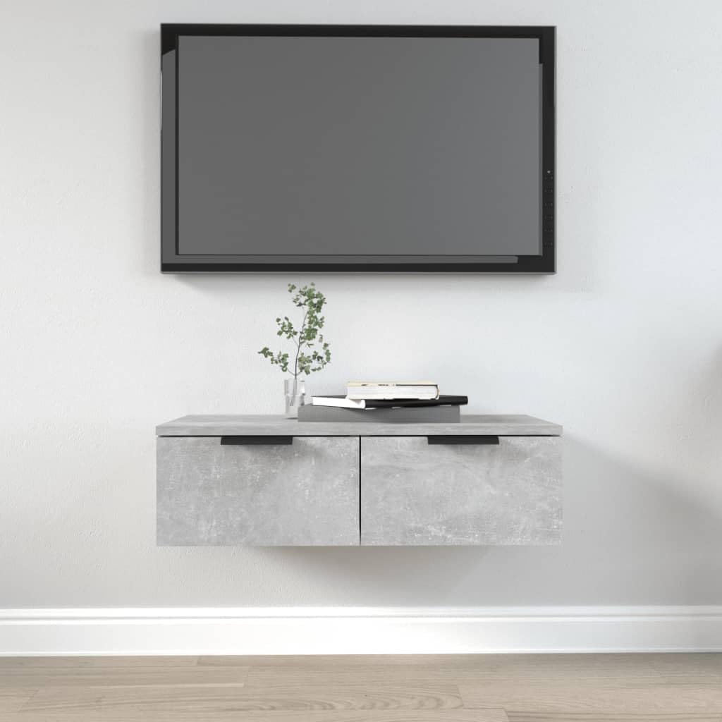 vidaXL Armoire Murale Gris béton 68x30x20 cm Bois d'ingénierie