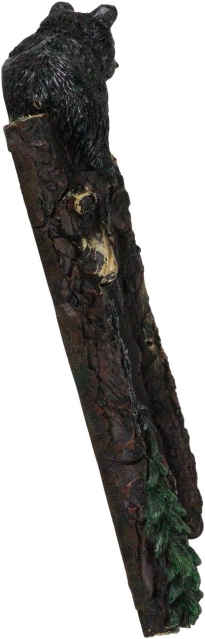 Ebros Set of 2 Novelty Woodland Rustic Forest Climbing Black Bears On Tree Branch Wall Light Cover Plate Hand Painted Sculpted Resin Home Decor Accessory (Single Rocker Cover)
