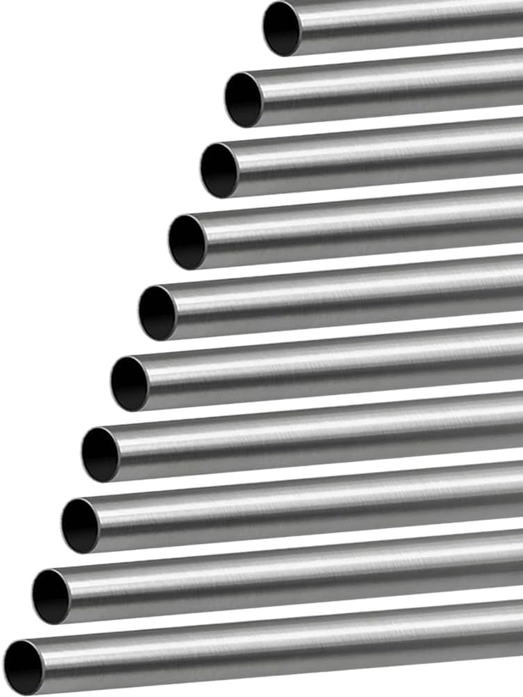 JoyTube 1/4" OD 304 Stainless Steel Tube 6" Length 1/25" Wall Thickness Weldable Tubing Round Metal Straight Pipe for Industry,Construction, DIY, Furnishing,Decoration,Crafts Model (10 Pcs)