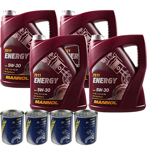 Mannol Energy 5W-30 - Aceite de motor (20 L, 4 unidades, motor Doctor Aditivo)