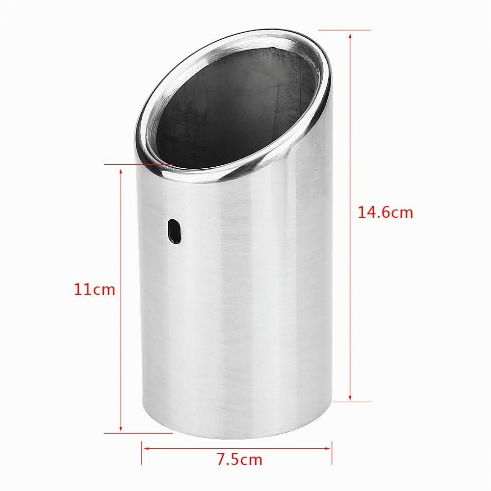 1 Paio di Punte per Terminali di Scarico Tubo di Scarico Universale per Auto Tubo di Scarico in Acciaio Cromato Cromato per B8 2007-2014 (Argento)