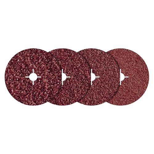 wolfcraft Juego de discos de lijar de fibra de 20 piezas, para metales I 2476000