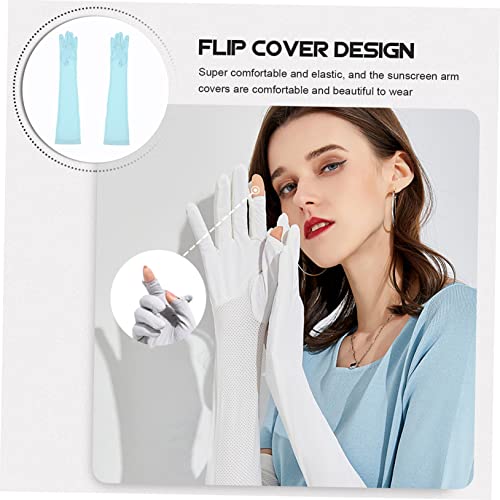 GALPADA 1 Par Mangas De Seda De Gelo Mangas De Proteção Solar Para Mulheres Mangas Para Cobrir Os Br