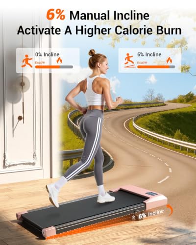 Image of 6% Incline 300 lbs Walking Pad Under Desk Treadmill