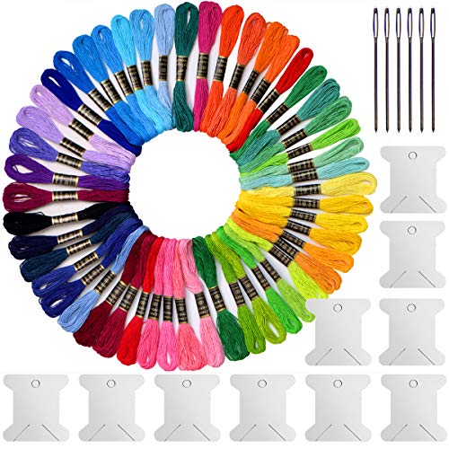 Rainbow Color Embroidery Floss -Cross Stitch Threads-Friendship Bracelets Floss-Crafts Floss - 50 Skeins