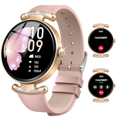 uaue Smart Watches for Women Android IOS, 1.2'' AMOLED Ultra-Clear Screen Fitness Trackers with Bluetooth Call (Answer/Make), Smartwatch with Heart Rate,Sleep Monitor, IP68 Waterproof,100+ Sports Mode