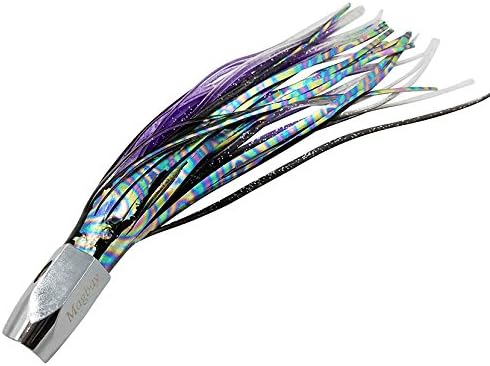 MagBay Lures Tuna Marlin Trolling Jet Head Lure 8.5" Mahi Wahoo Magbay Jagged Jets (Midnight Oil), Purple, Medium