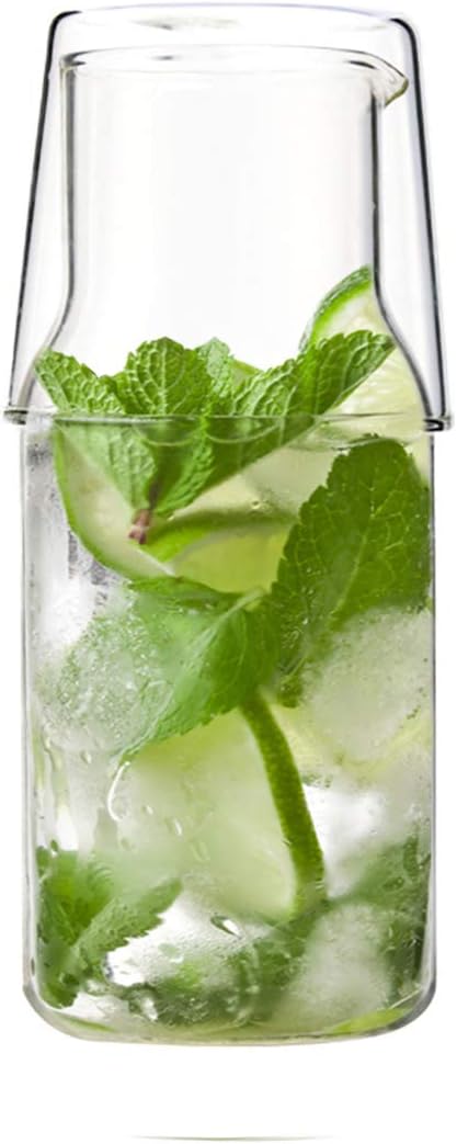 Glass Bedside Water Carafe Set with Tumbler