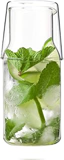 Evilandat Caraffa in Vetro da Comodino con Bicchiere