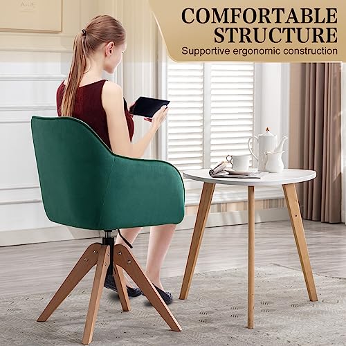 Dks Accent Chair, Swivel Desk Chair With No Wheels, Adjustable Height Velvet Vanity Chair, Home Office Chair, Modern Design Mid Back Accent Chairs For Comfortable In Bedroom, Vanity Room & Living Room #TOP2