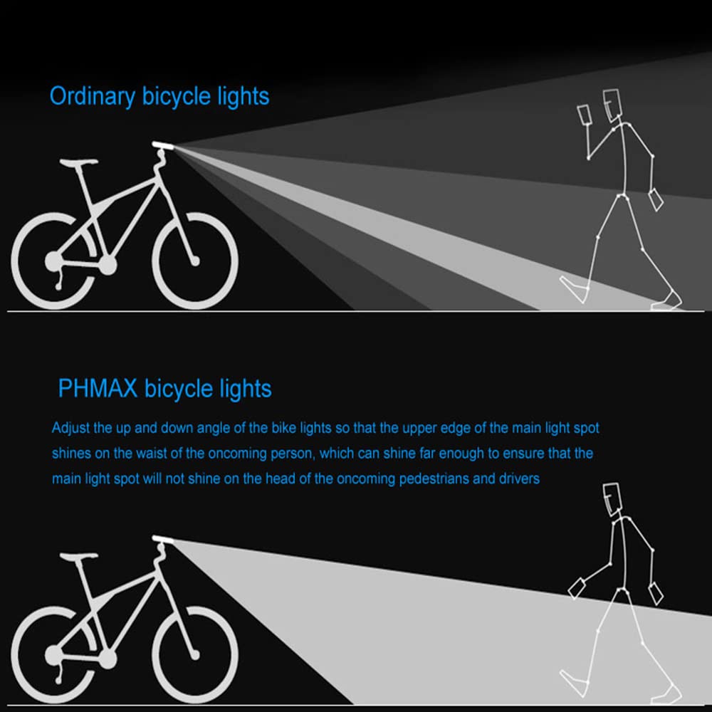 Luce per Bicicletta Impermeabile, Ricaricabile Tramite USB, LED, 900 Lumen, Faro Anteriore da Strada, Faro in Alluminio, Torcia per Bicicletta, Luce Posteriore, Luce per Bicicletta