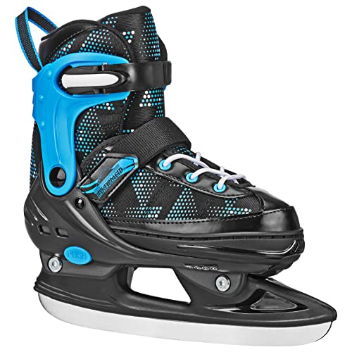 Lake Placid Monarch Adjustable Ice Skates, Small (11-1), Black/Blue Dots #TOP19