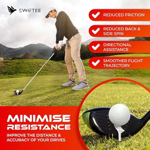 SWIFTEE Premium 10 Degree Golf Tees for Driver or Iron - Help Reduce Spin & Slice, Improve Distance & Precision (Pack of 10 Tees) (Orange, 83mm) - Image 4