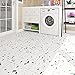 Livelynine 32 Piastrelle Pavimento PVC Adesivo Bagno Mattonelle Adesive Cucina Pavimento Piastrelle Pavimento Interno 30CMX30CM Pavimento Adesivo Effetto Granito Parquet Adesivo Bianco Lavabile Stanza