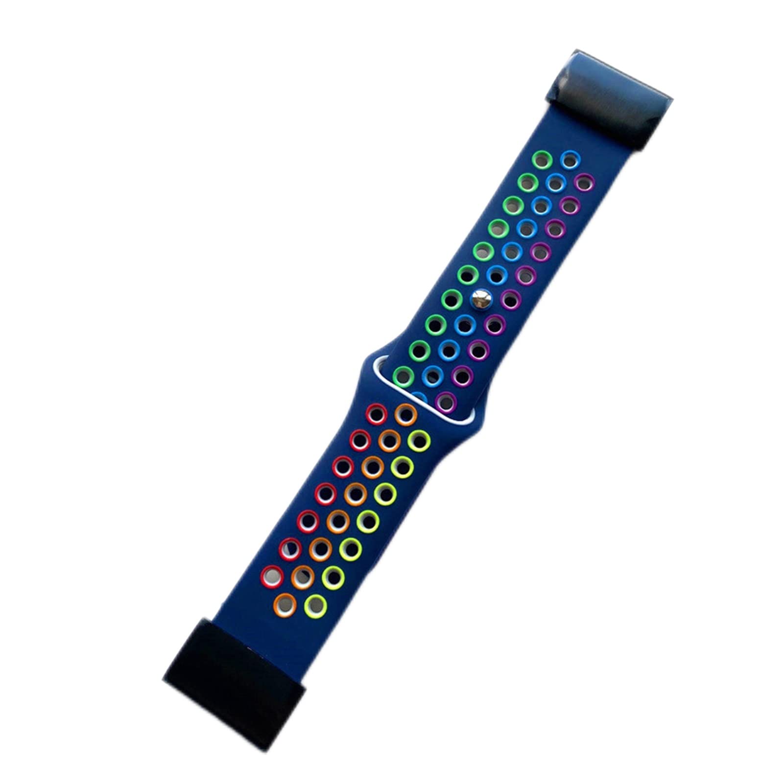 Strap pour Garmin Fenix 7 et 5X en silicone CZKE Navy Rainbow 22mm
